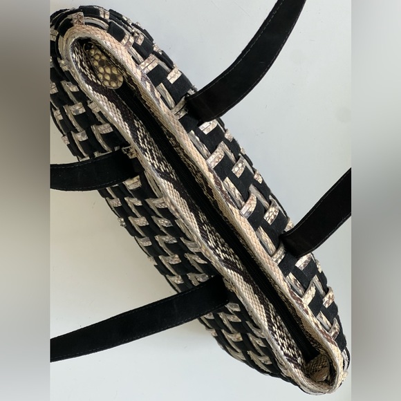 Nancy Gonzalez Python Suede Woven Snake Skin Purse Bag Colombia Rare - Picture 11 of 15